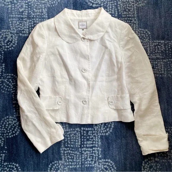 🐚 MONNARI WHITE LINEN ELEGANT BLAZER JACKET!