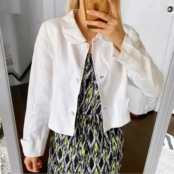 🐚 MONNARI WHITE LINEN ELEGANT BLAZER JACKET!