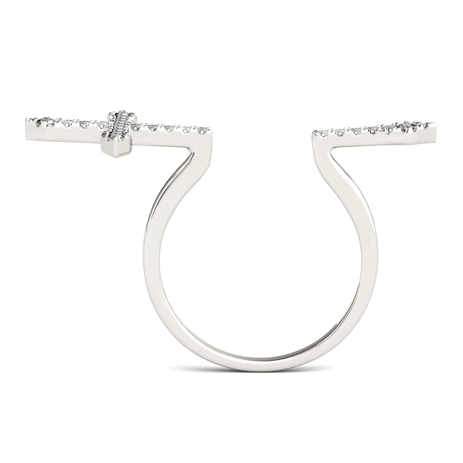 0.24 CTW DEW Cross Moissanite Fashion Ring in 14K White Gold