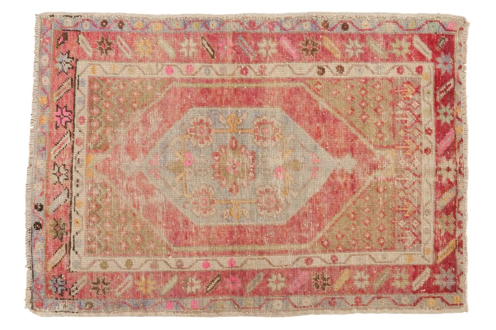2.5x4 Vintage Distressed Oushak Rug