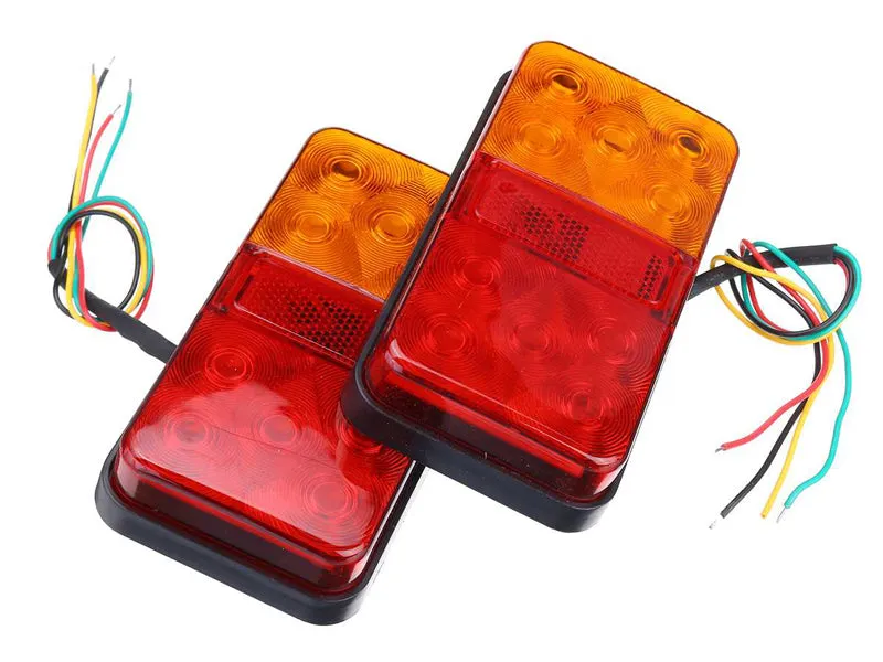 2pcs 12V 24V 10 LED Truck Trailer Tail Lights Taillight Brake Lights