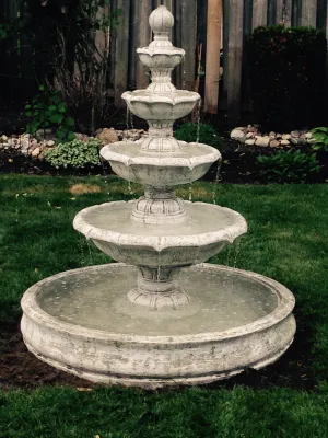 4 Tier Roman Fountain in Basin