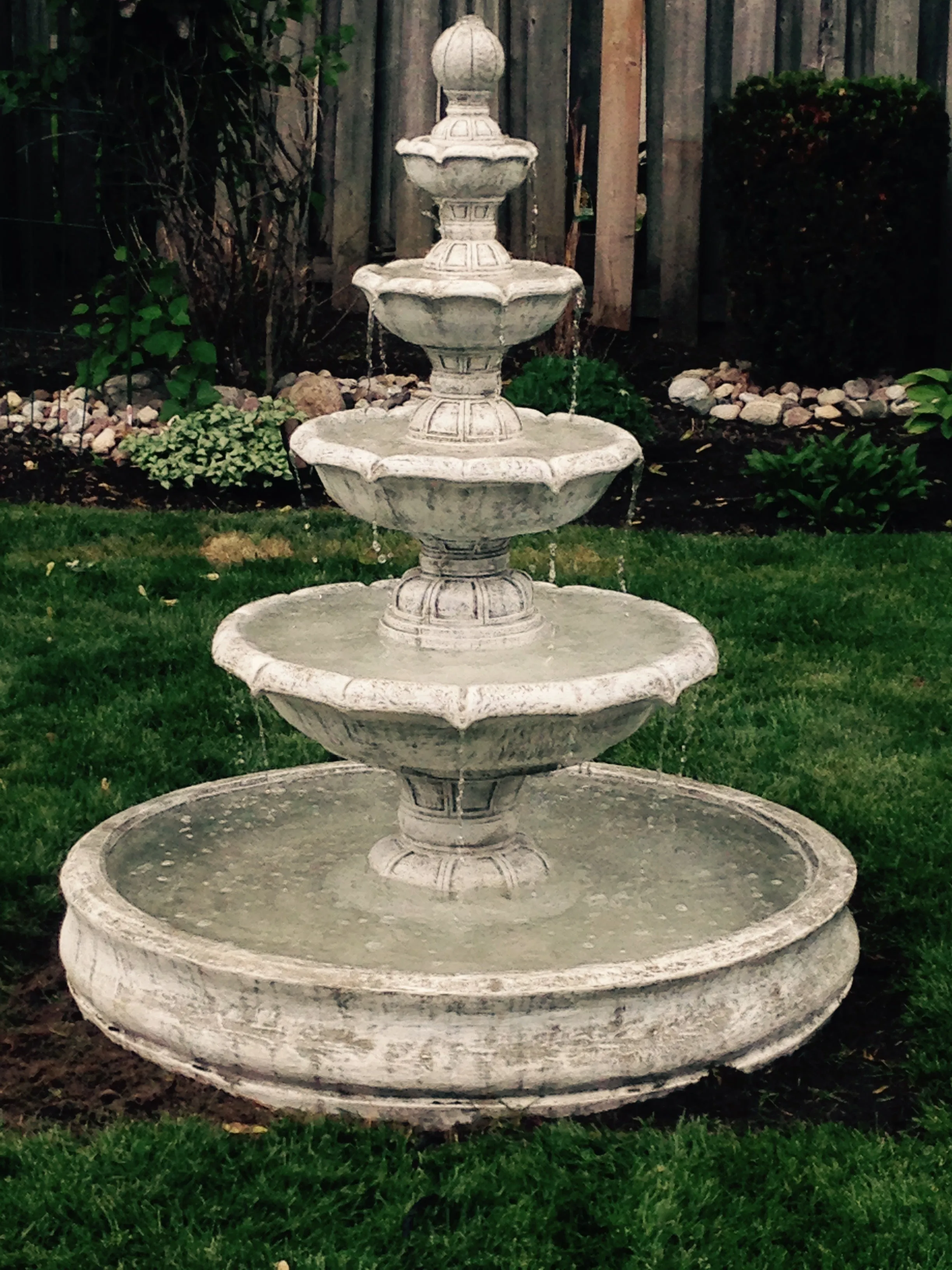 4 Tier Roman Fountain in Basin