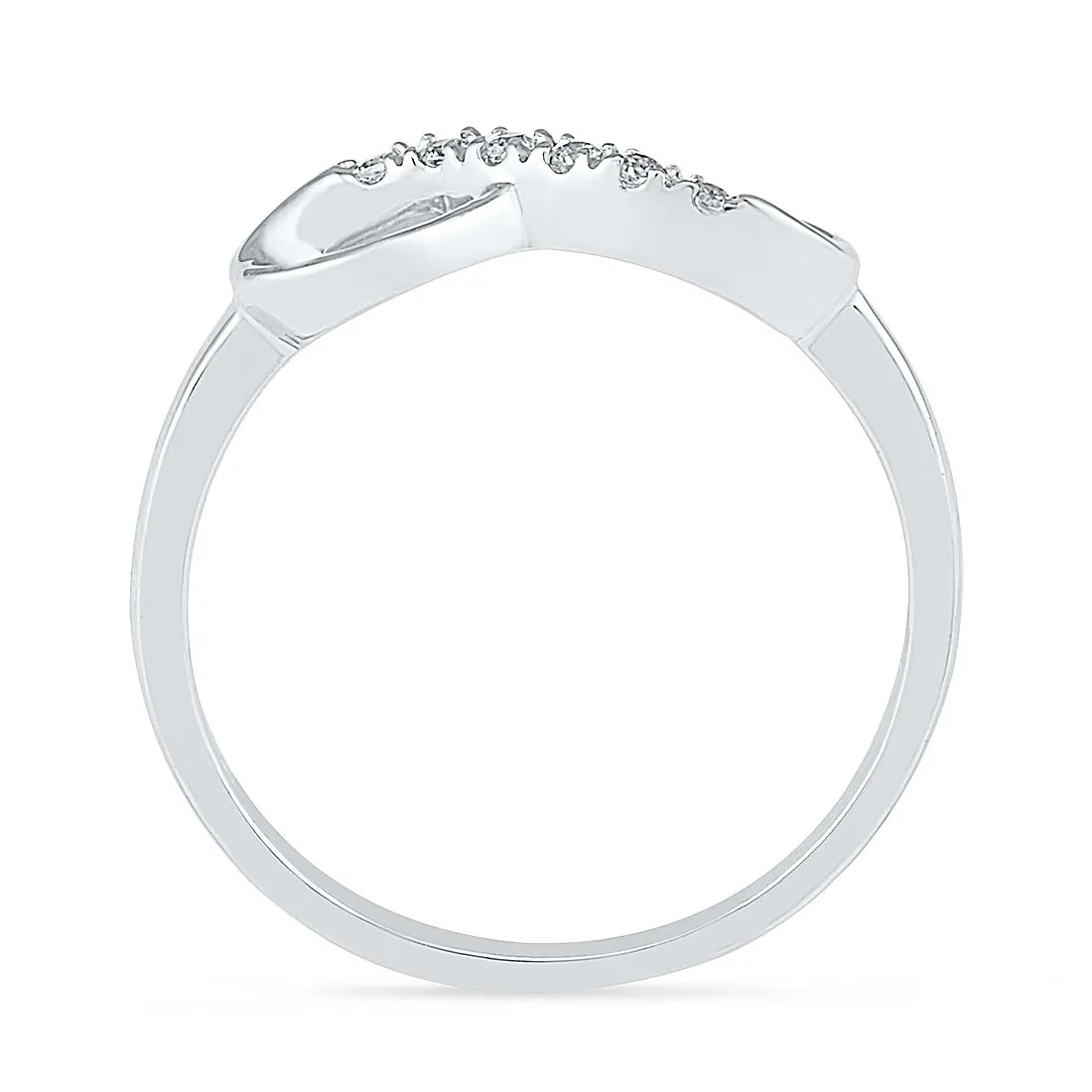 9ct White Gold Diamond Set Stackable Infinity Ring