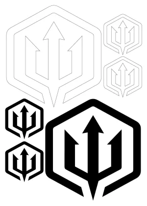Adreno Trident Transfer Sticker Sheet - Black/White