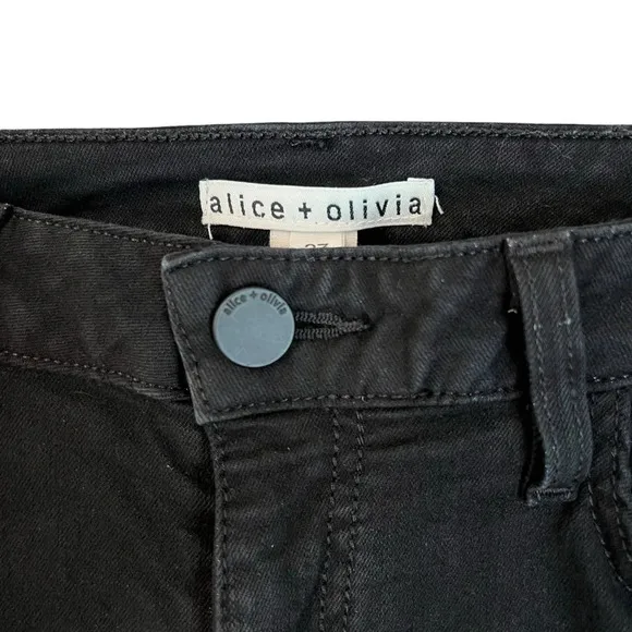 Alice   Olivia Low Rise Flare Leg Jeans Black 27 Classic Contemporary Minimalist