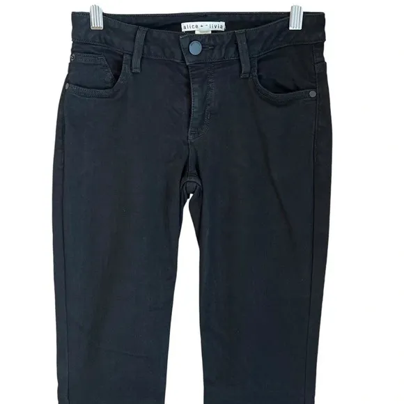 Alice   Olivia Low Rise Flare Leg Jeans Black 27 Classic Contemporary Minimalist