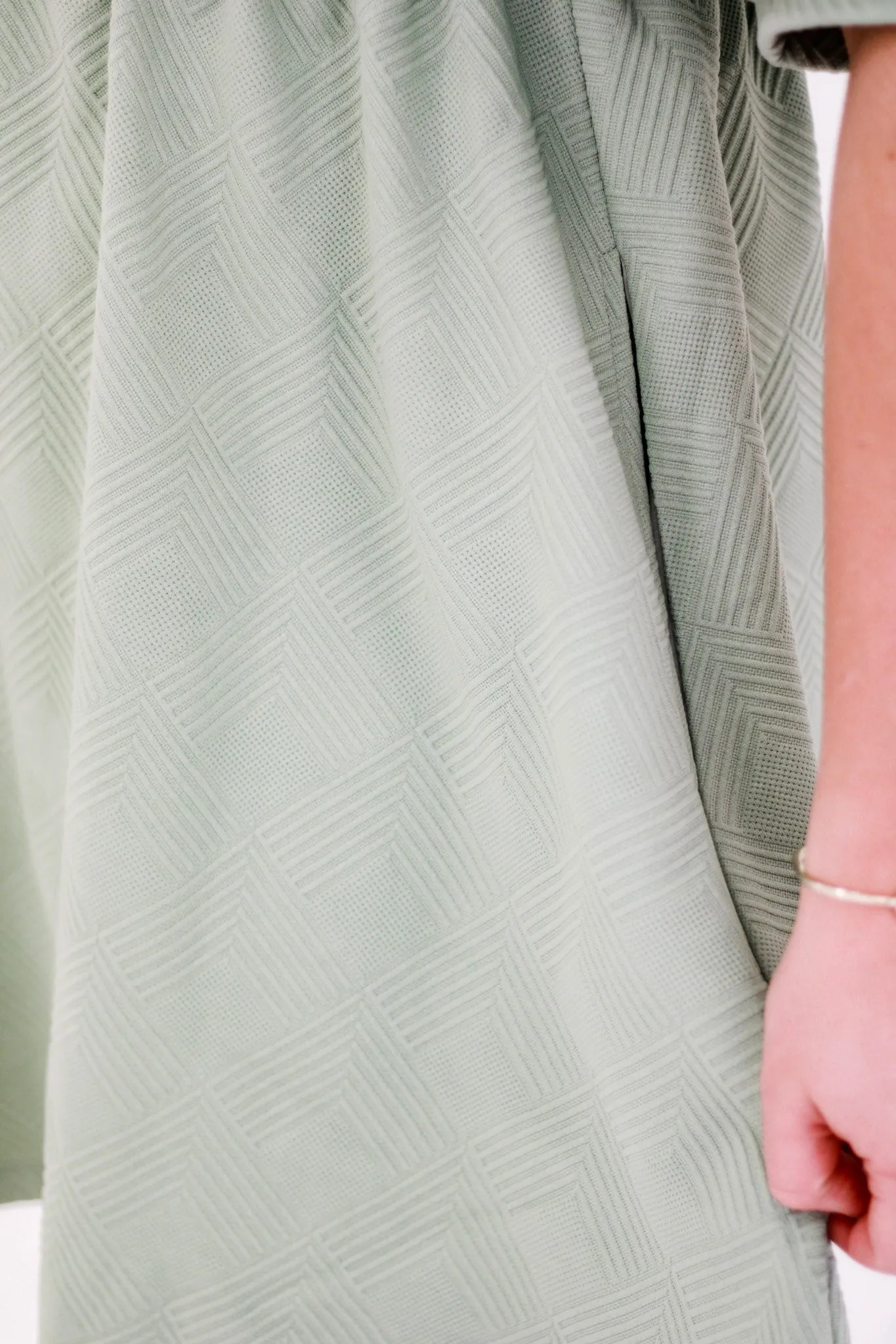 Always On My Mind Textured Dress in Sage