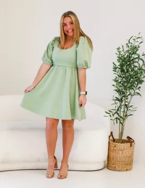 Always On My Mind Textured Dress in Sage