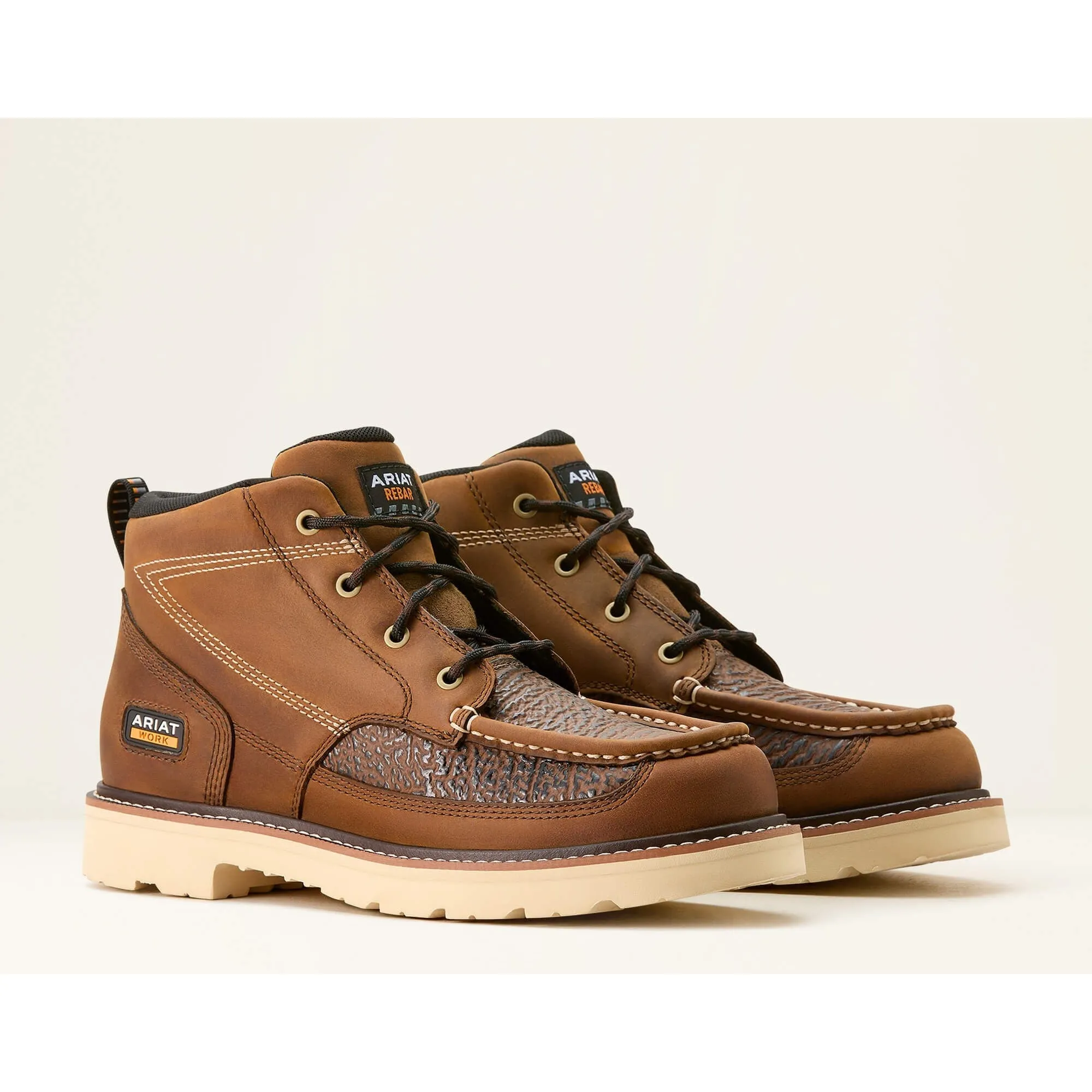 Ariat Men's Rebar Lift 5.5" Soft Toe Chukka Work Boot- Brown- 10053587