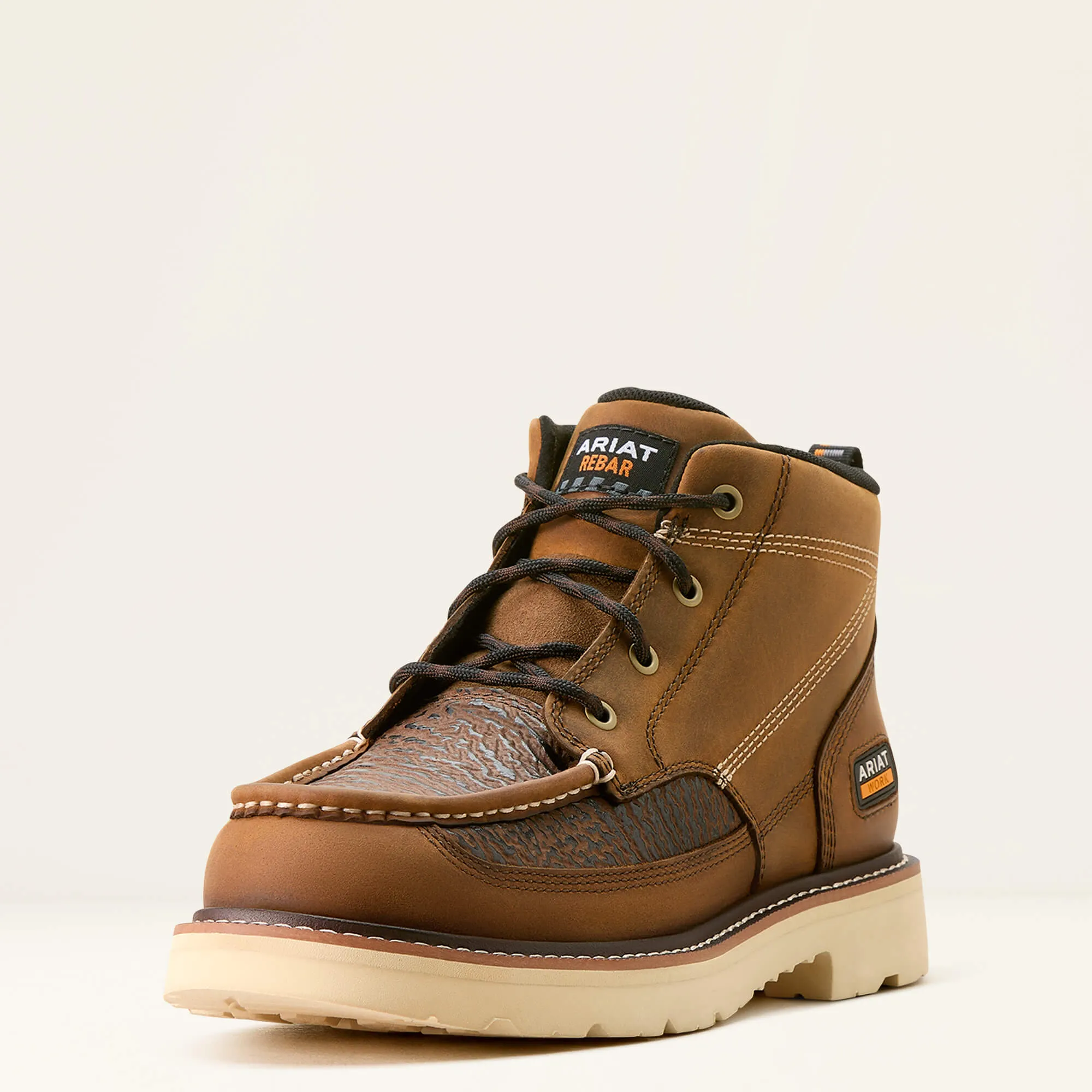 Ariat Men's Rebar Lift 5.5" Soft Toe Chukka Work Boot- Brown- 10053587