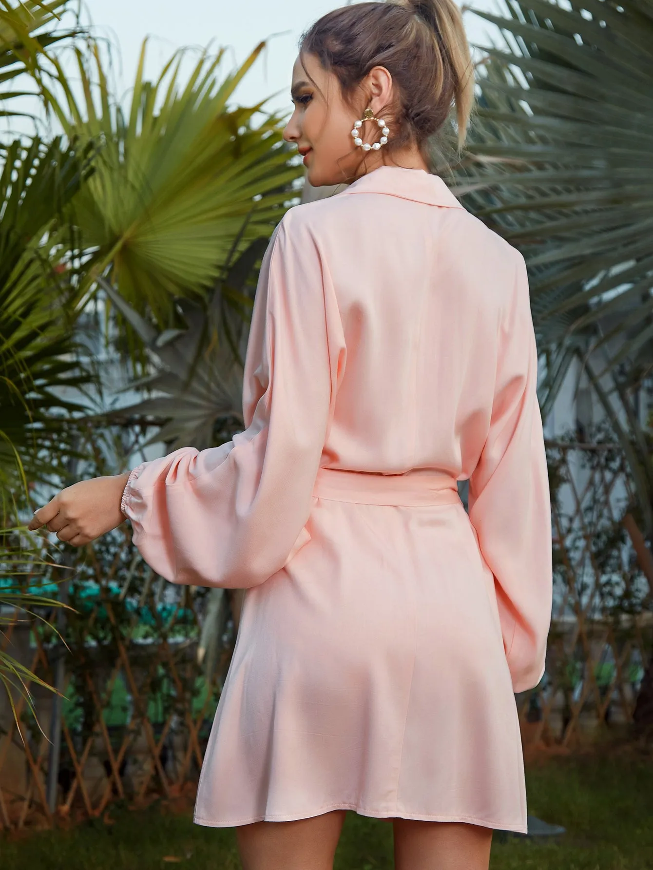 Baby pink elegant party dress