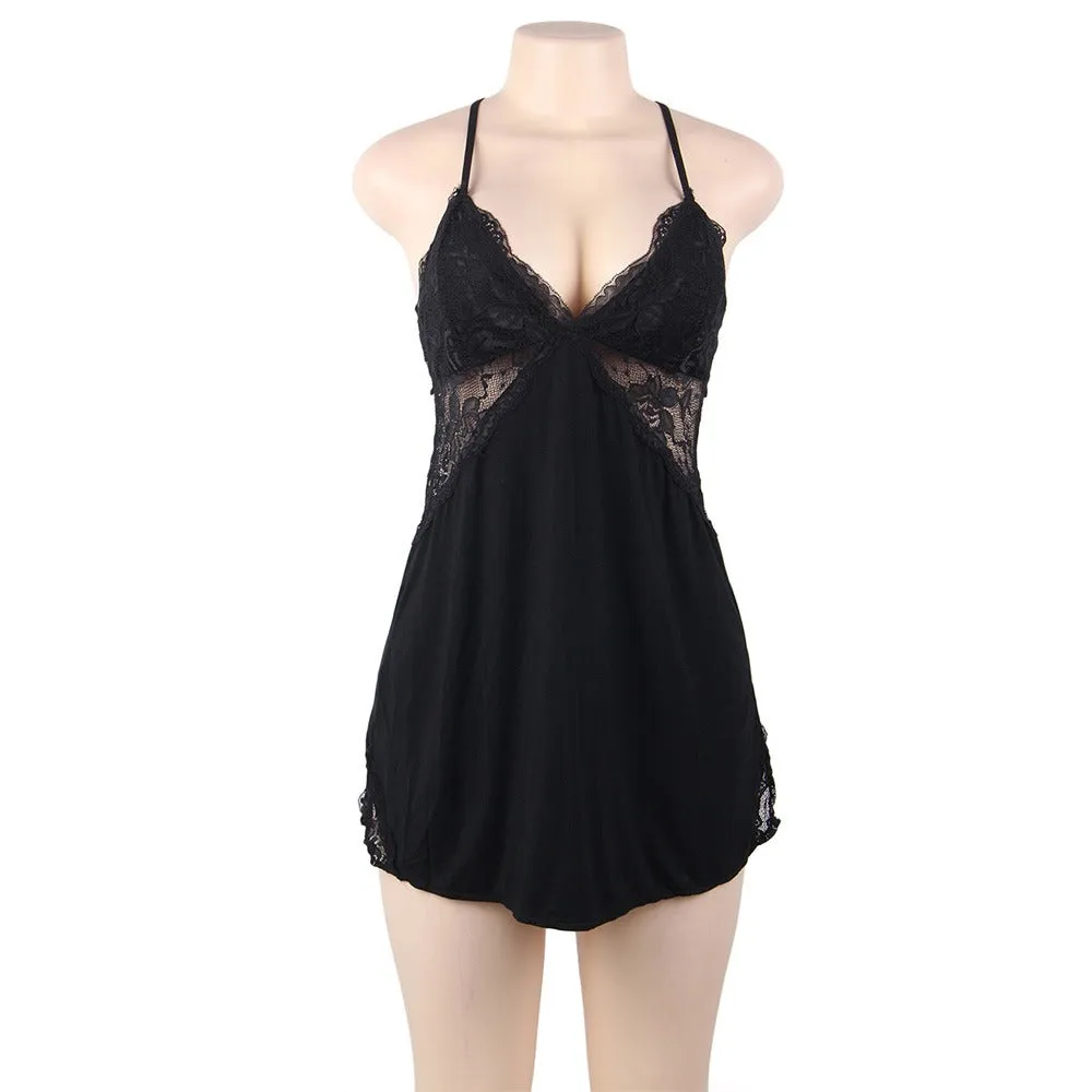 Backless Stretchy Modal Nightdress with G String babydoll Egypt