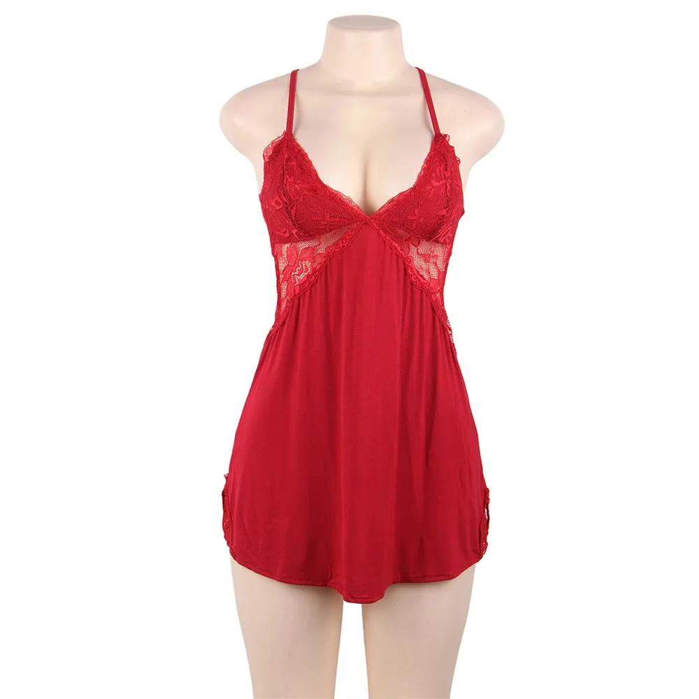 Backless Stretchy Modal Nightdress with G String babydoll Egypt
