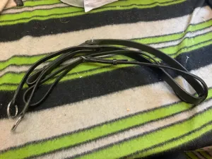 Black leather running martingale. Free postage