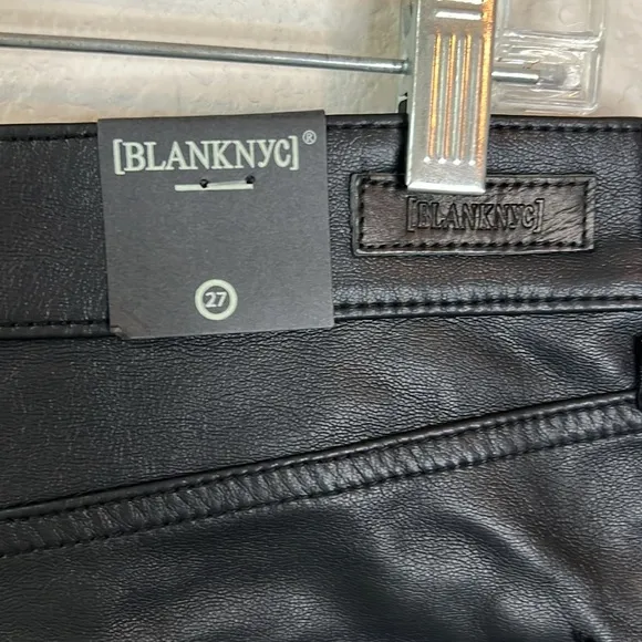 Blank NYC Mixed Media Black Denim and Faux Leather Skirt Size 27