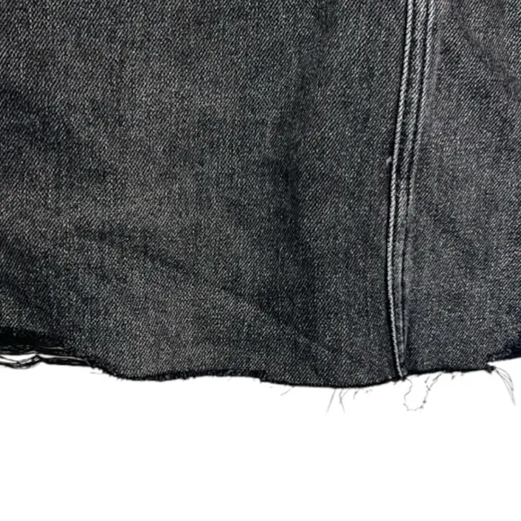Blank NYC Mixed Media Black Denim and Faux Leather Skirt Size 27