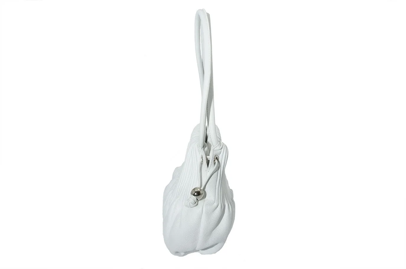 Bodhi Small Pebble Leather Hobo Bag in White