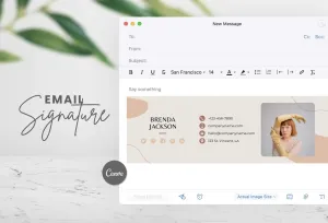 Brenda Email Signature Template Editable Canva Template Rose Gold