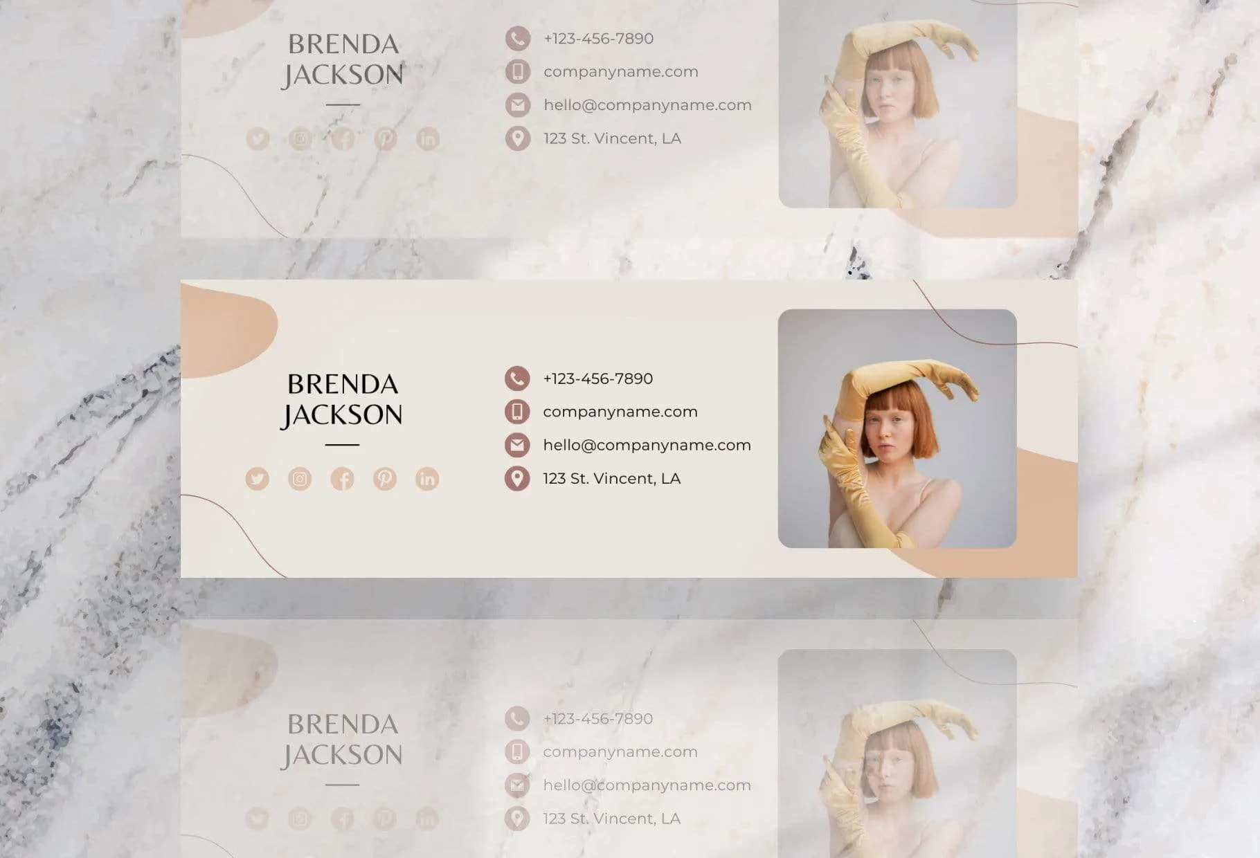 Brenda Email Signature Template Editable Canva Template Rose Gold