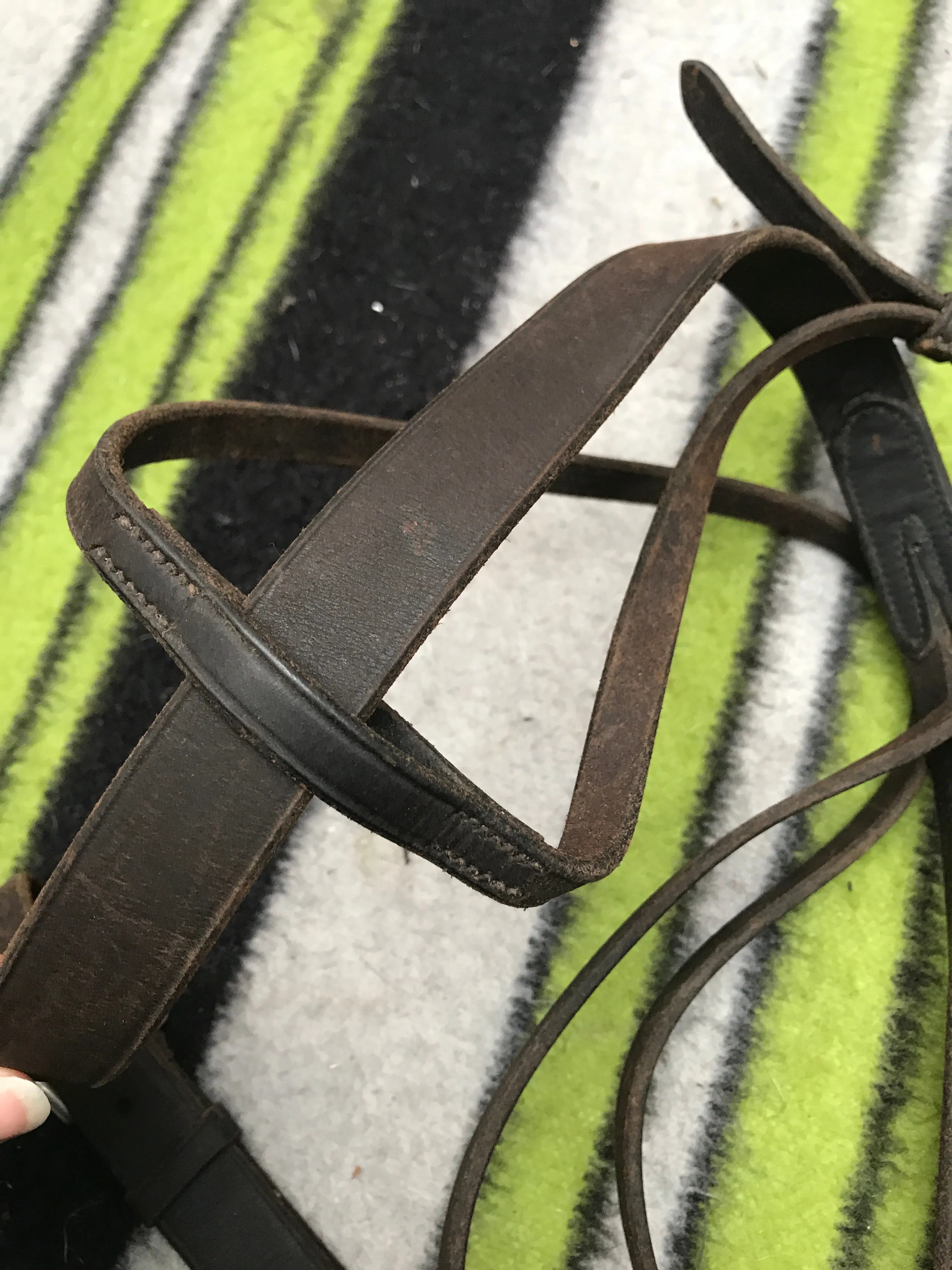 brown leather running martingale cob size FREE POSTAGE