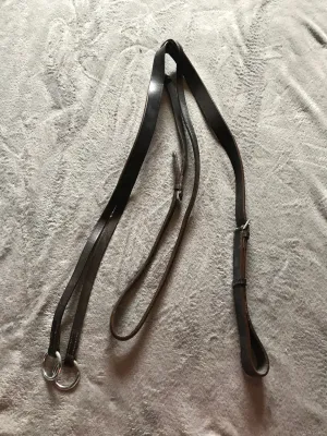 Brown leather running martingale pony size FREE POSTAGE