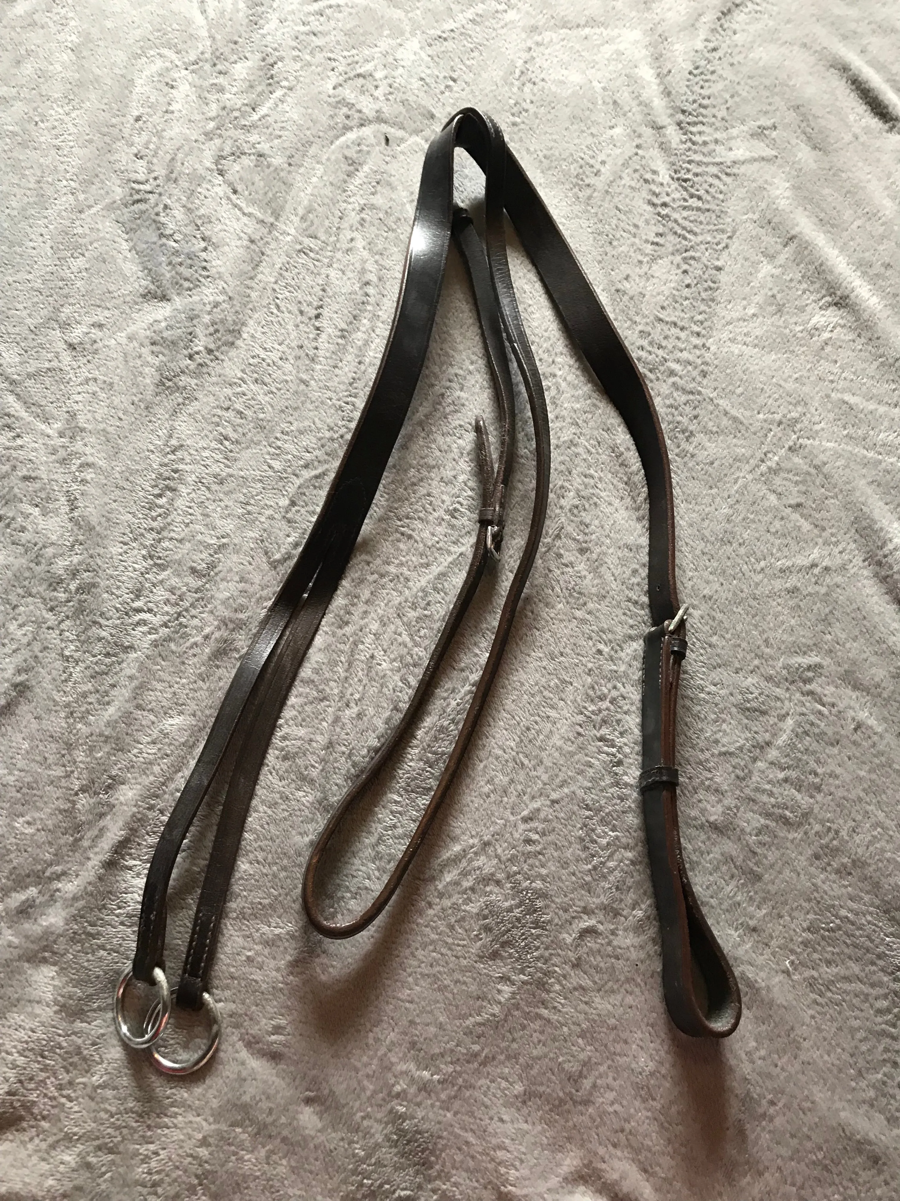 Brown leather running martingale pony size FREE POSTAGE