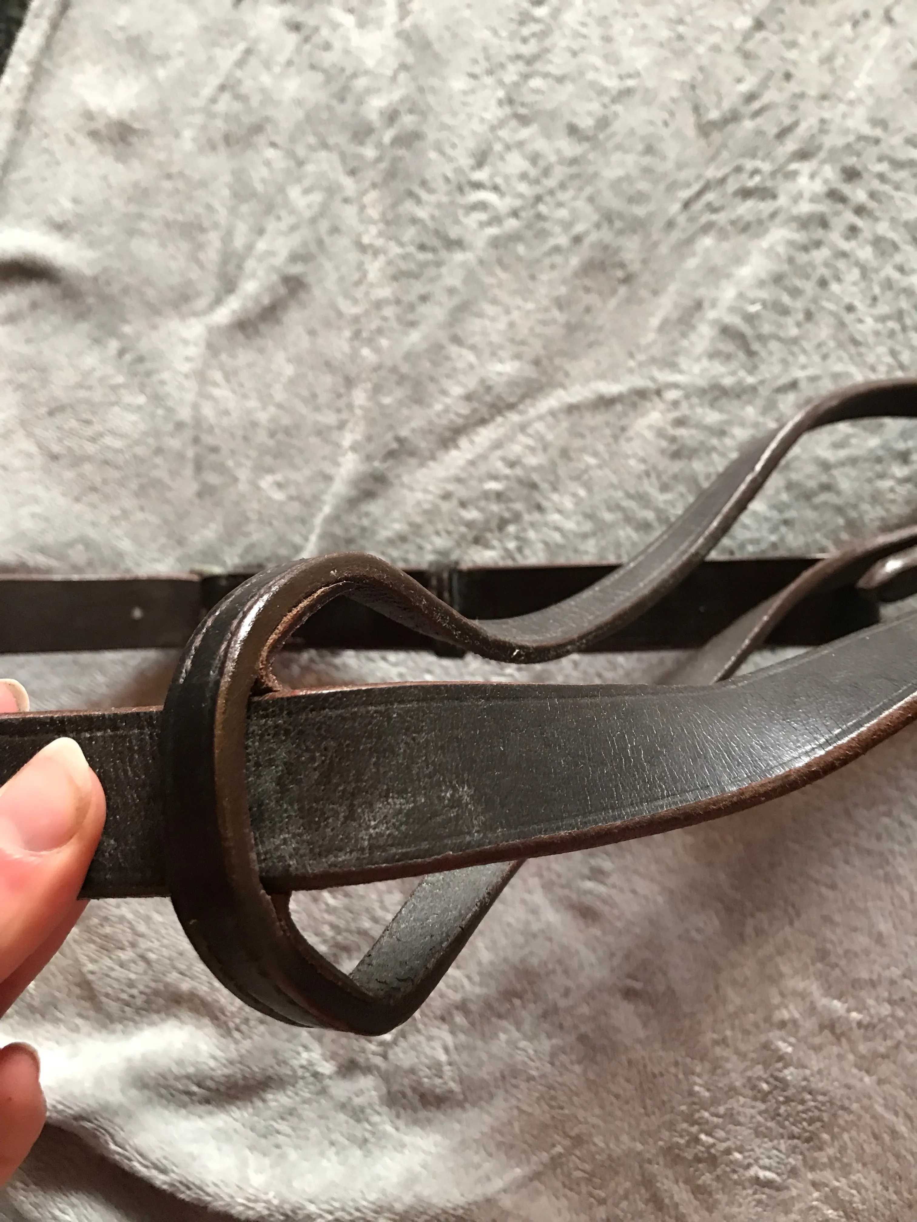 Brown leather running martingale pony size FREE POSTAGE