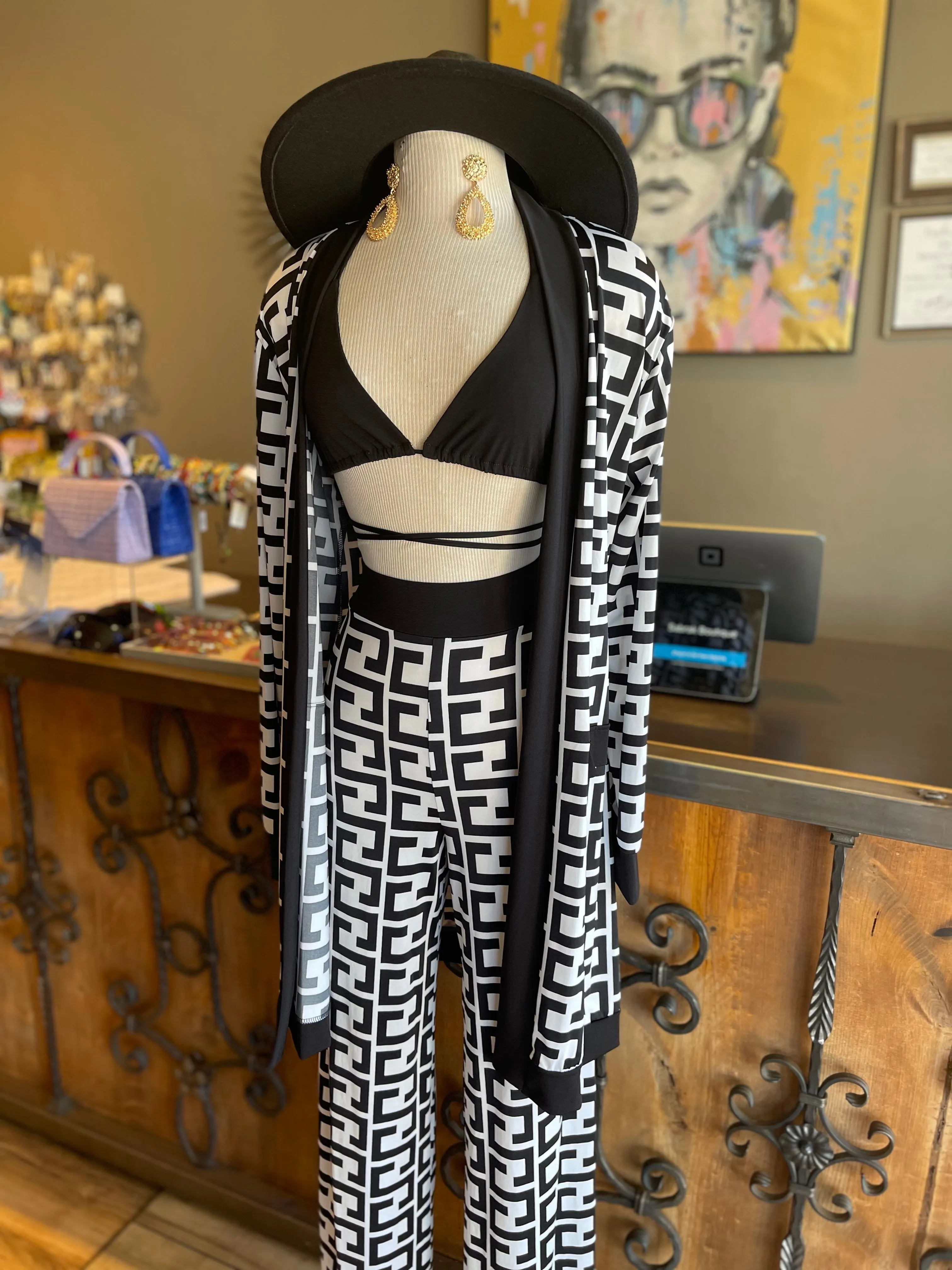 Cardigan W Bikini Top and Pants