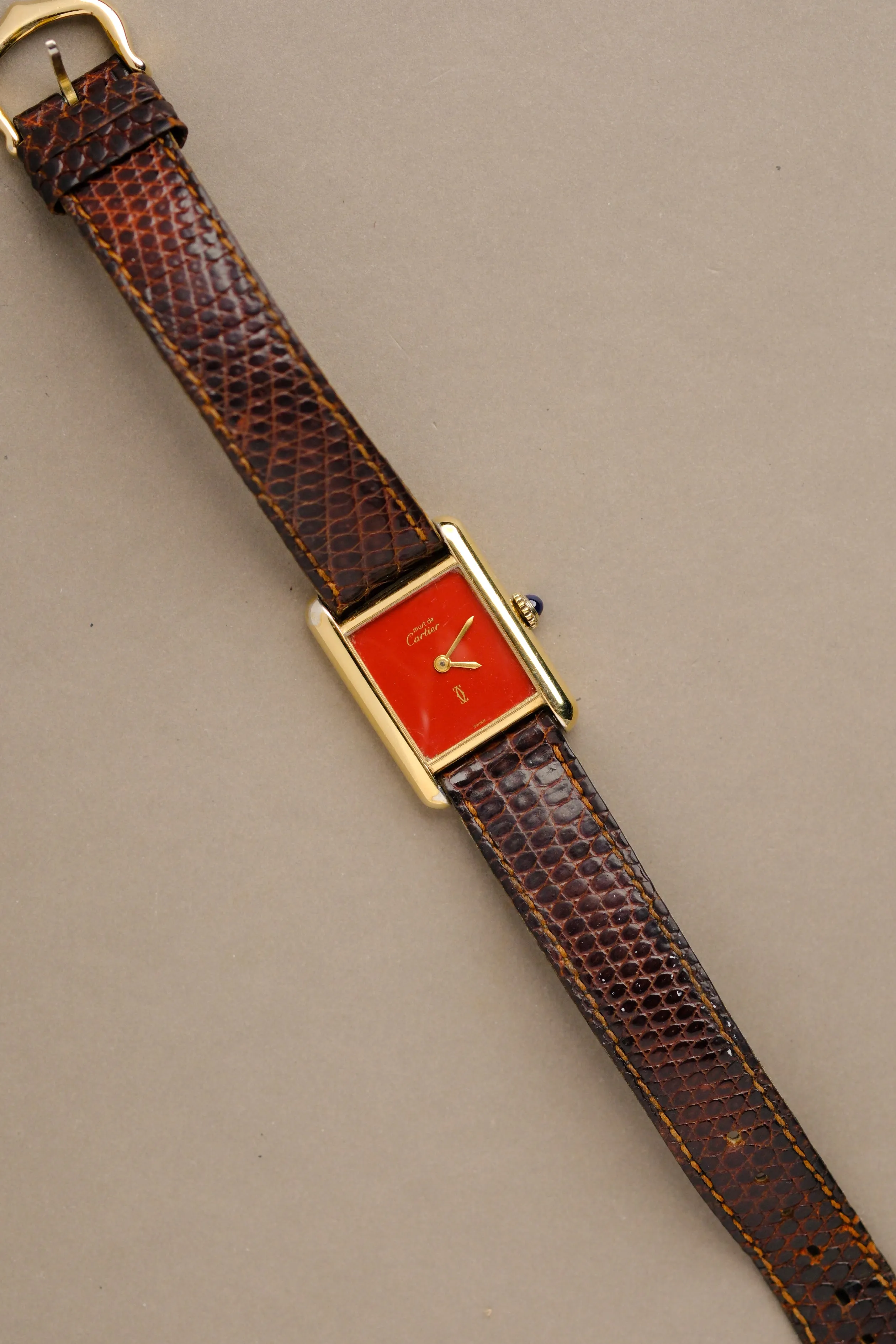 Cartier Must De Cartier Red Lacquer Dial Manual - 1990s
