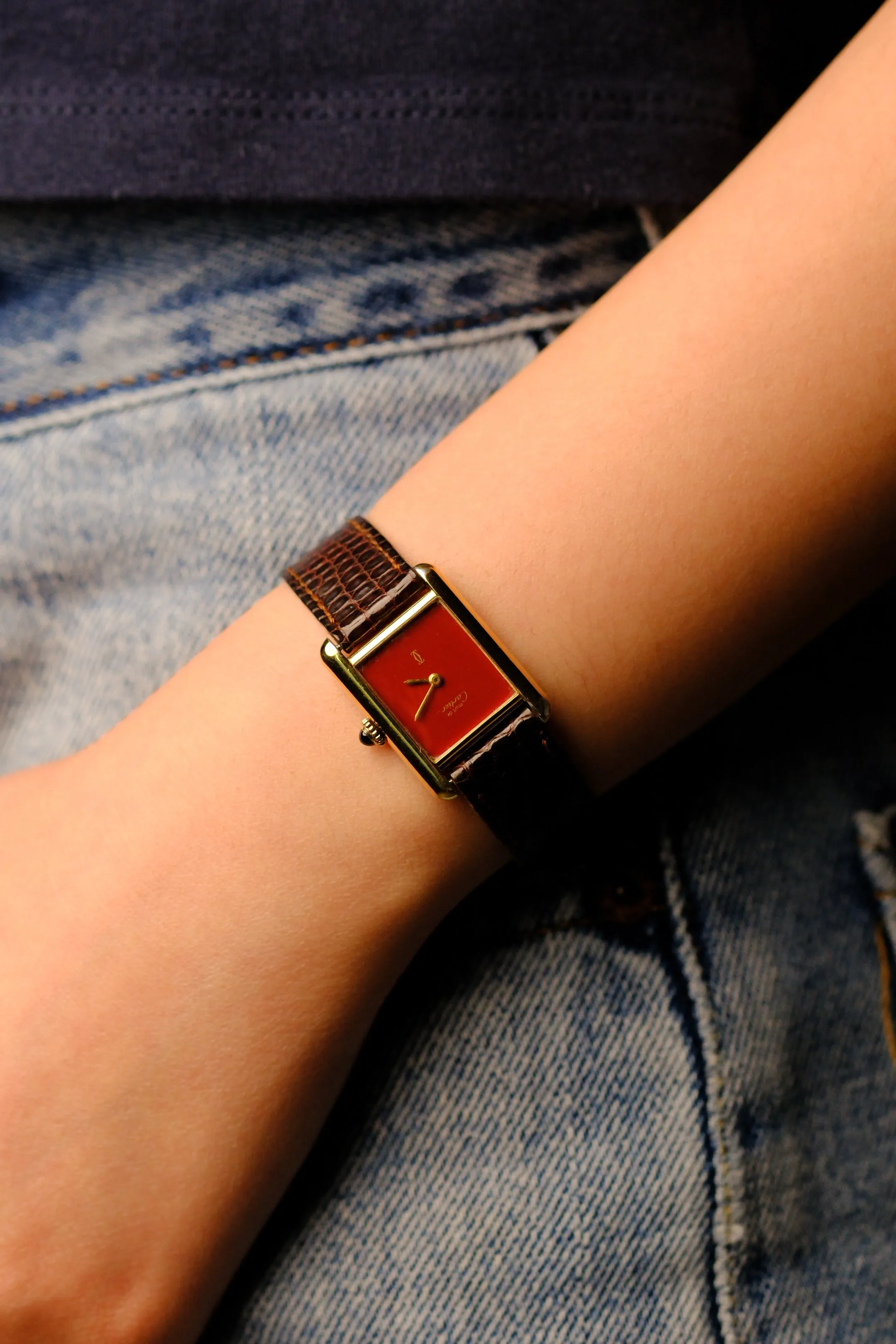 Cartier Must De Cartier Red Lacquer Dial Manual - 1990s