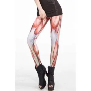 Casual Slimming Stretchy Muscle Leggings For Women - Laterite M