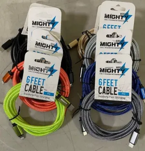 Cell Phone Accessories, Fabric Personal Device-PD Lightning-to-C Charge Cable, 6Ft.