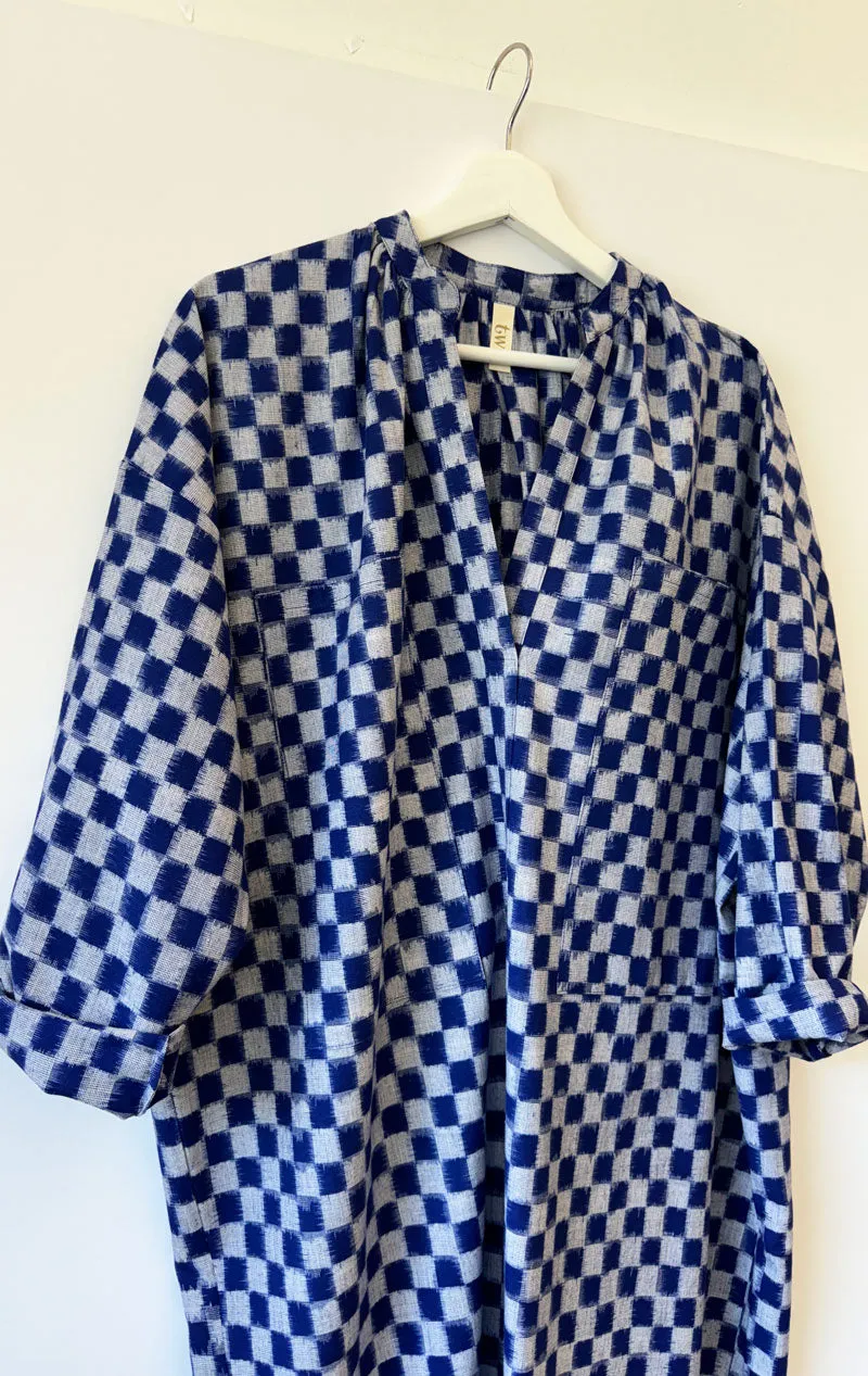 Checkered two pocket caftan