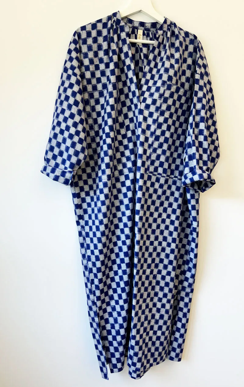 Checkered two pocket caftan