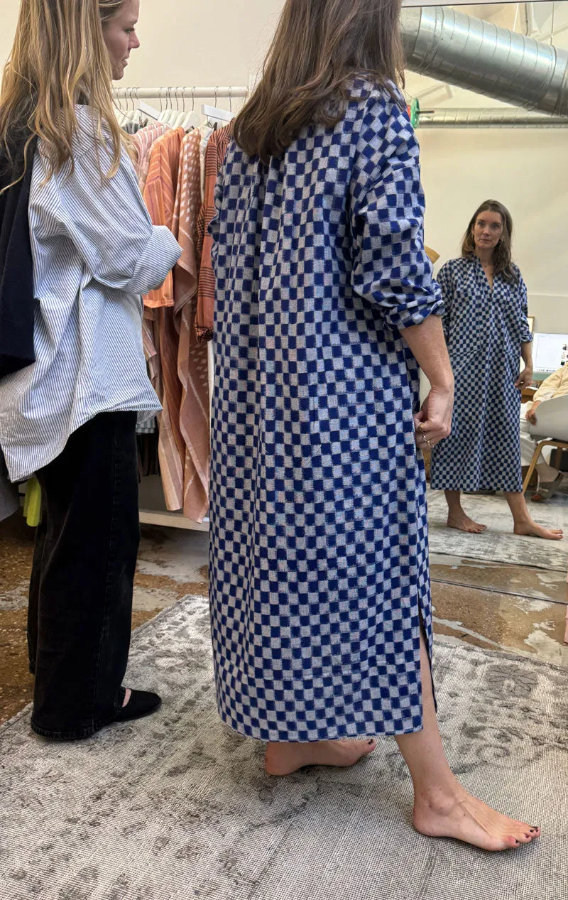 Checkered two pocket caftan