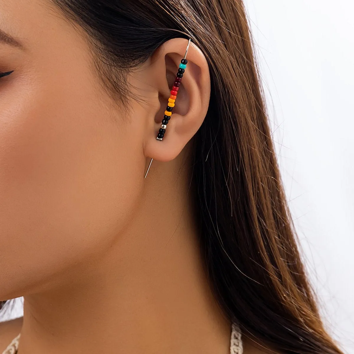 Chic Colorful Seed Bead Ear Cuff Stud Earring