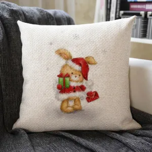 Christmas Themed Linen Pillowcase