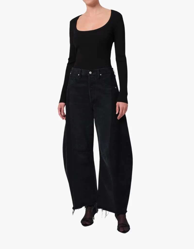 Citizens of Humanity Rumi Scoop Neck Shirt in Black