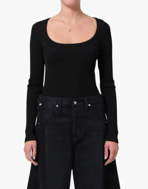 Citizens of Humanity Rumi Scoop Neck Shirt in Black