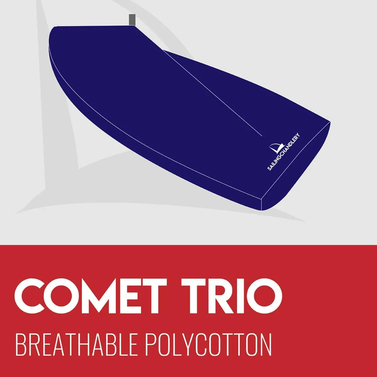 Comet Trio Boat Cover - Boom Up - Breathable Polycotton
