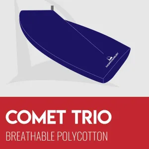 Comet Trio Boat Cover - Boom Up - Breathable Polycotton