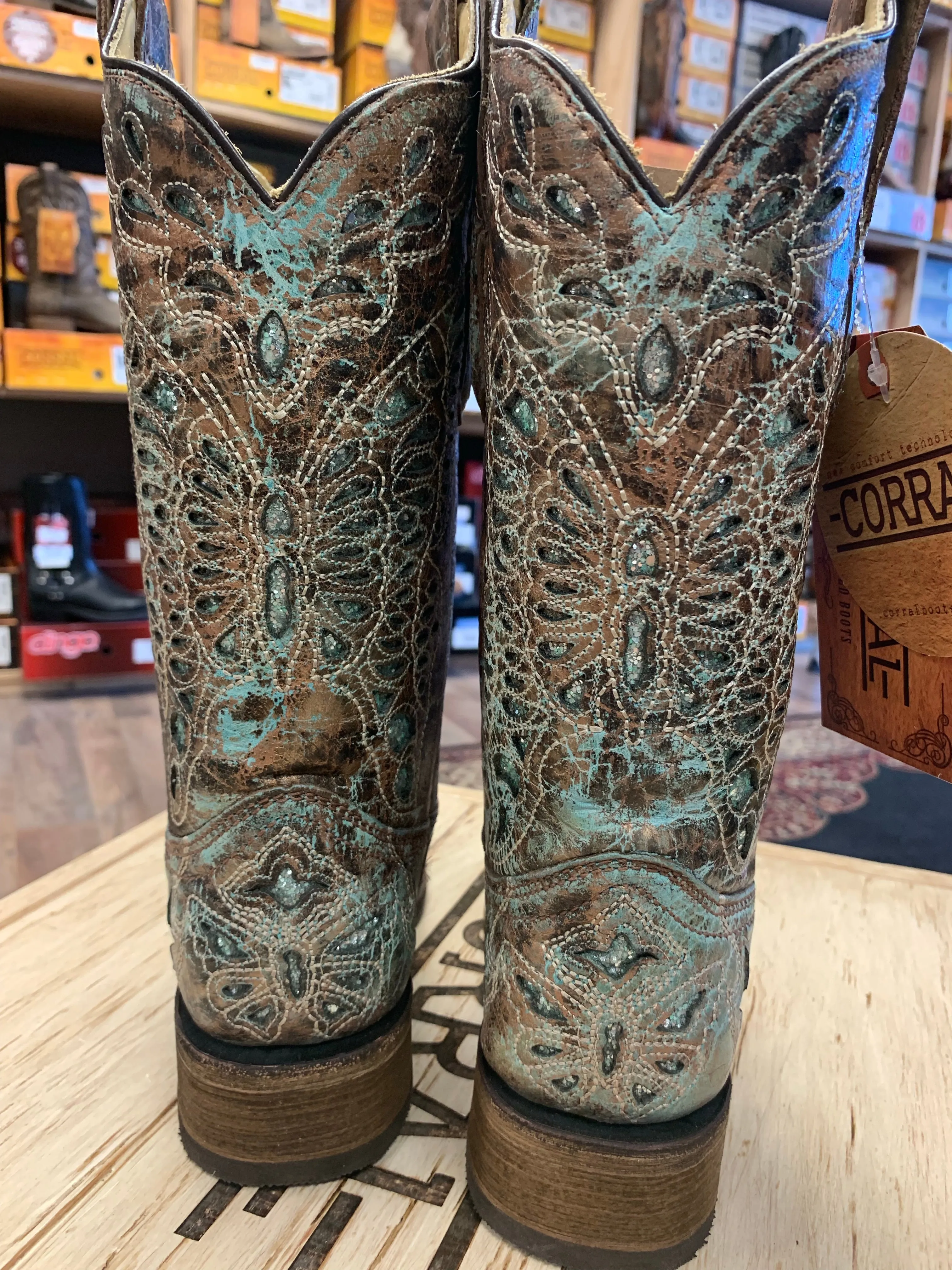 Corral Metallic Bronze/Turquoise Glitter Boot
