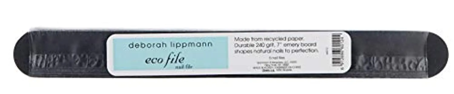 Deborah Lippmann Eco File Nail Set | Pack of 5 Professional Emery Boards | 7 Inch File with Durable 240 Grit Emery Board | Made from Recycled Paper