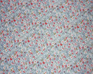 Ditsy Flowers Sky Shabby Chic Polycotton Floral Fabric