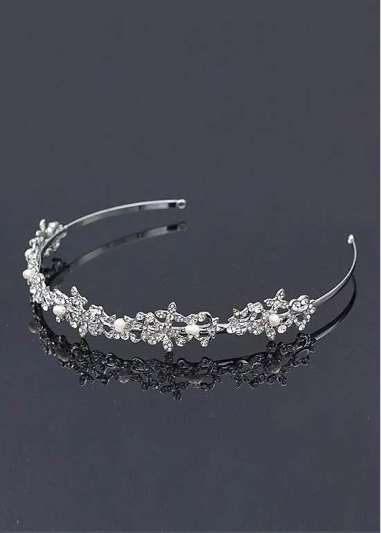 Elegant Alloy Wedding Tiara With Rhinestones