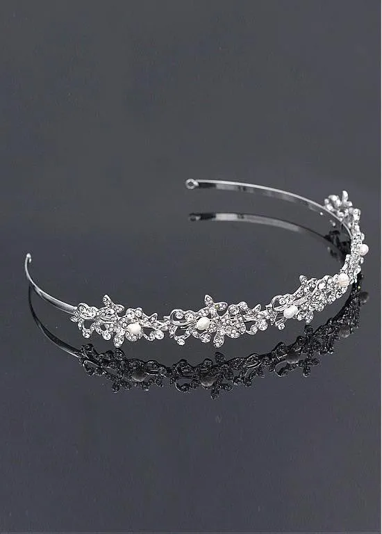 Elegant Alloy Wedding Tiara With Rhinestones