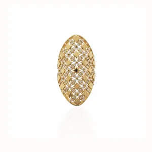 Elegant Long Finger CZ Ring (14K).