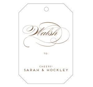 Elegant Name Letterpress Personalized Gift Tag - T39