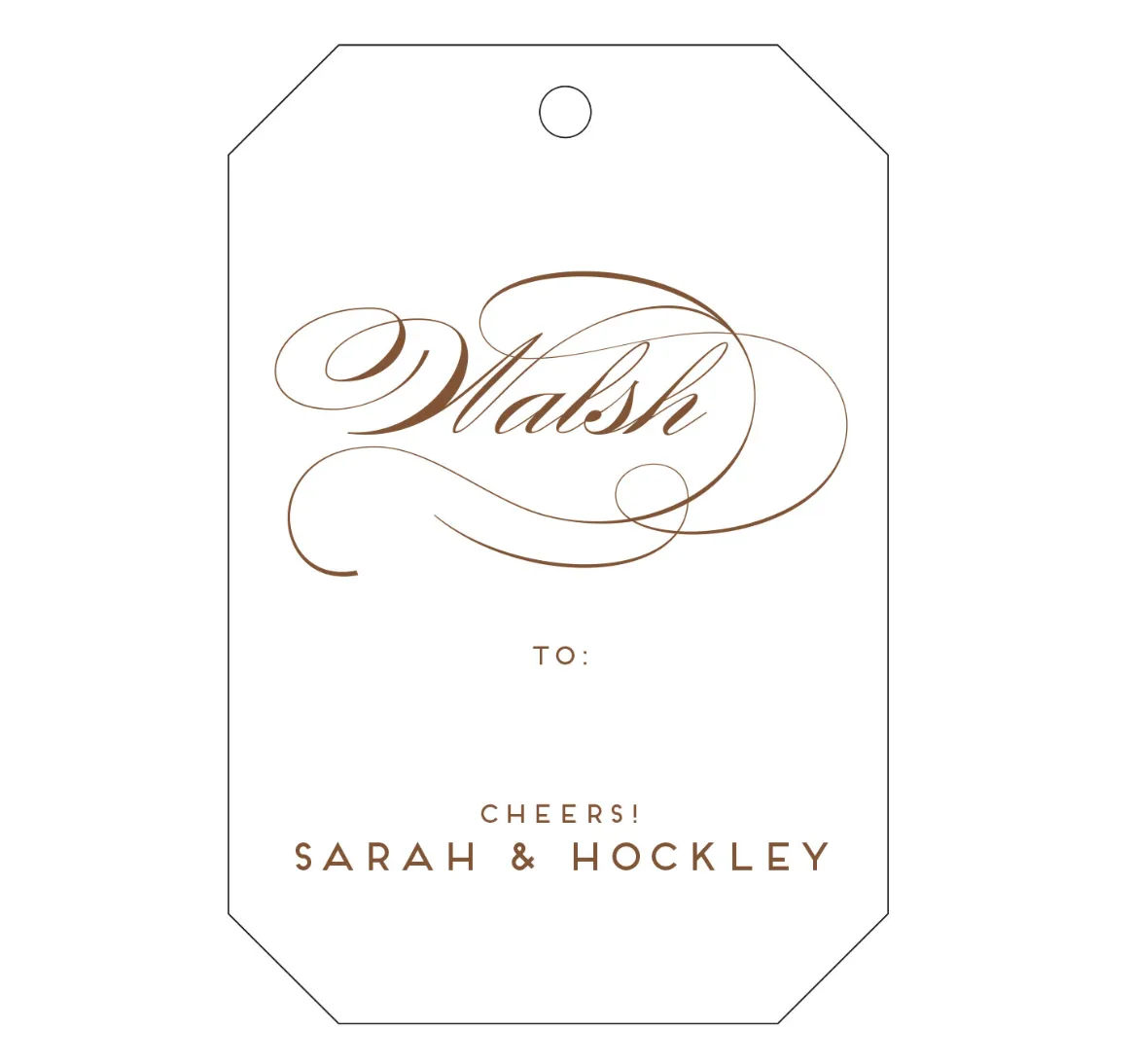 Elegant Name Letterpress Personalized Gift Tag - T39